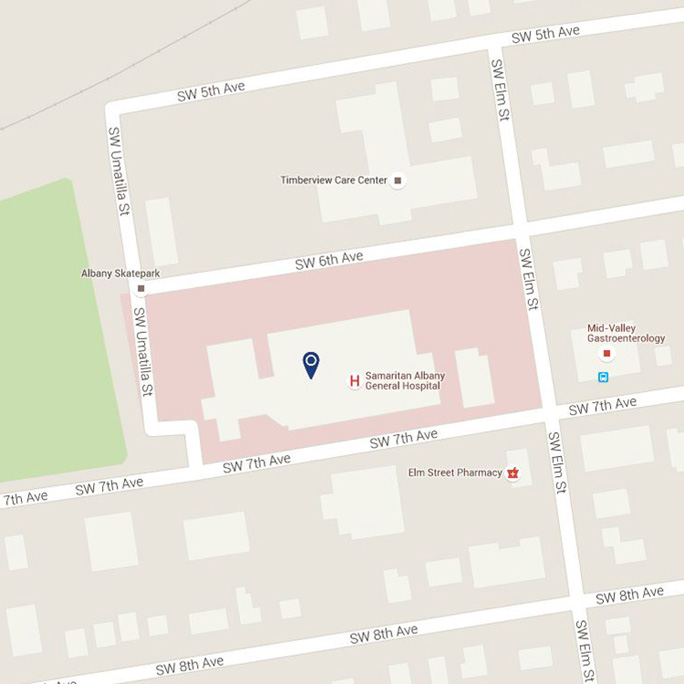 Map view of Samaritan Albany General Hospital.