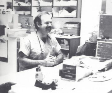 David L. Haffner, MD, was the hospital's first resident Emergency Department physician before the department operated 24 hours a day, 1987.