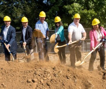 Doug Boysen and other Samaritans at a ground breaking for Sweet Home Family Medicine.