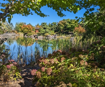 Photo of the Japanese Healing Gardens at Boulder Falls Inn in Lebanon, Oregon.