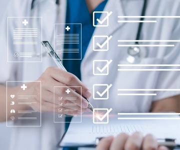 Clinician with checklist