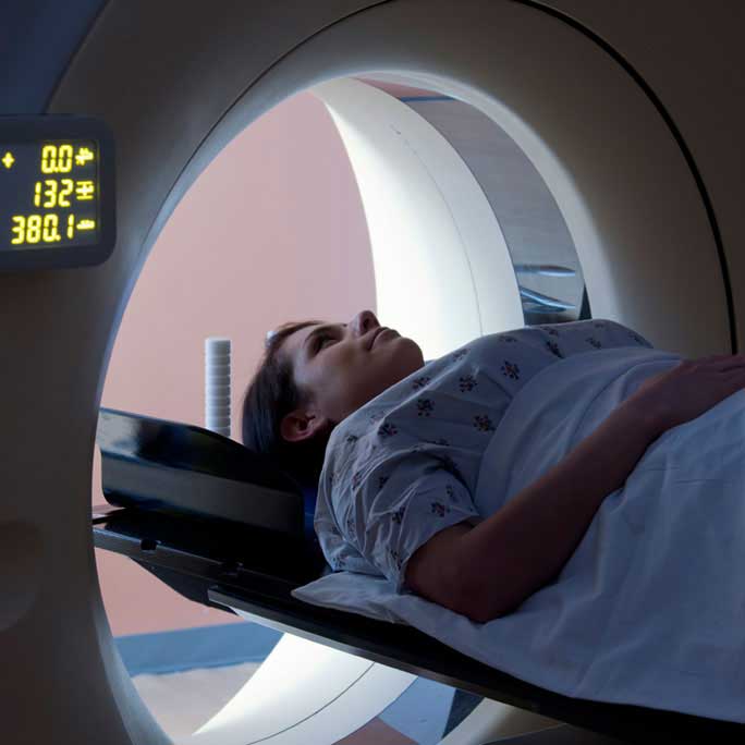 Patient getting a MRI scan as part of diagnostic imaging services.