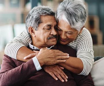 older couple embracing