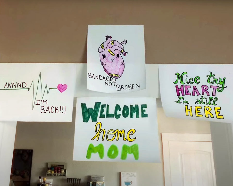 Cute notes from Lynn's daughter on her arrival home.