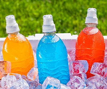 colorful sports or energy drinks