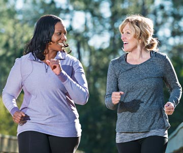 Two women jogging